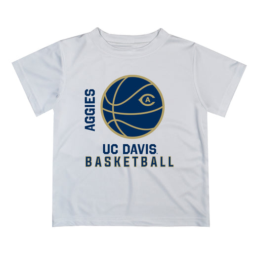 UC Davis Aggies Vive La Fete Basketball V1 White Short Sleeve Tee Shirt