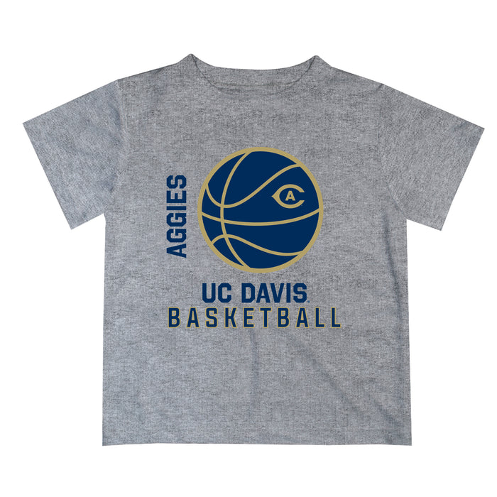 UC Davis Aggies Vive La Fete Basketball V1 Gray Short Sleeve Tee Shirt