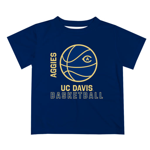 UC Davis Aggies Vive La Fete Basketball V1 Blue Short Sleeve Tee Shirt