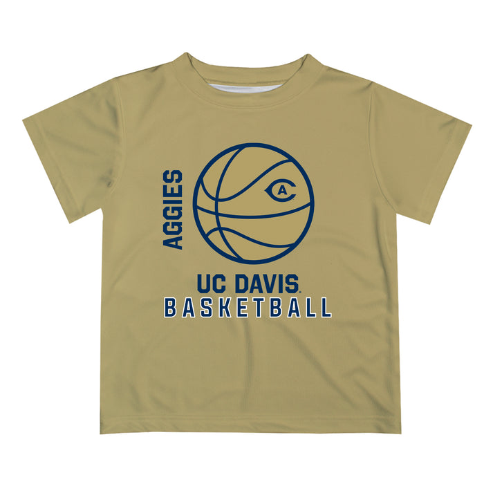 UC Davis Aggies Vive La Fete Basketball V1 Gold Short Sleeve Tee Shirt