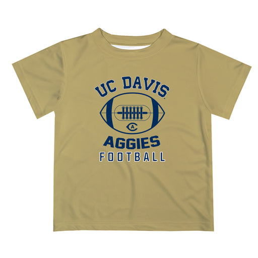 UC Davis Aggies Vive La Fete Football V2 Gold Short Sleeve Tee Shirt