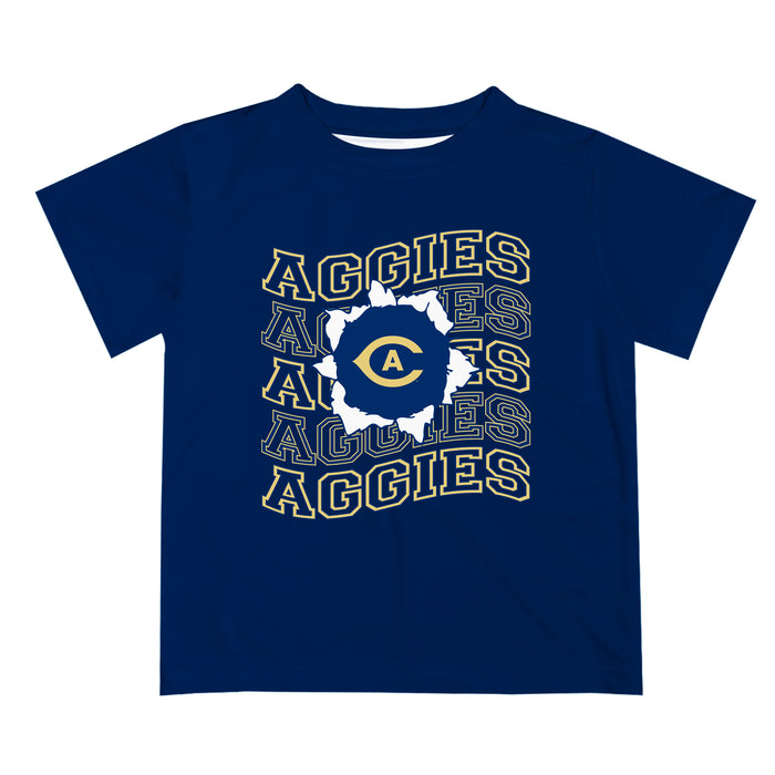 UC Davis Aggies Vive La Fete  Blue Art V1 Short Sleeve Tee Shirt