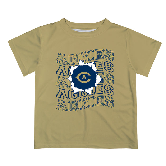 UC Davis Aggies Vive La Fete  Gold Art V1 Short Sleeve Tee Shirt