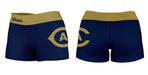 UC Davis Aggies Vive La Fete Logo on Thigh & Waistband Blue Gold Women Yoga Booty Workout Shorts 3.75 Inseam - Vive La Fête - Online Apparel Store