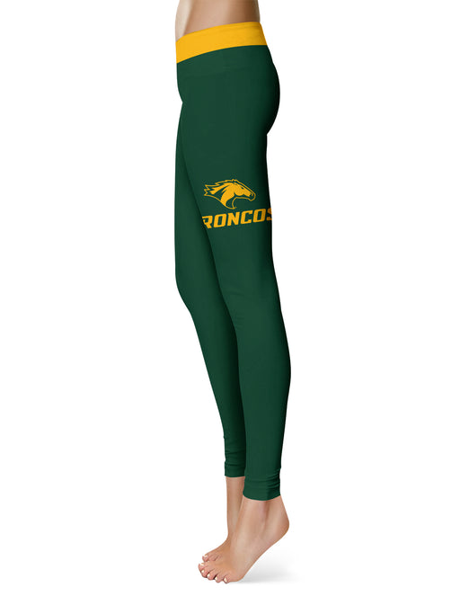 Cal Poly Pomona Broncos Vive La Fete Game Day Collegiate Logo on Thigh Green Women Yoga Leggings 2.5 Waist Tights - Vive La Fête - Online Apparel Store