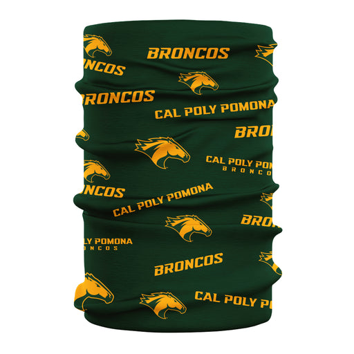 Cal Poly Pomona Broncos Vive La Fete All Over Logo Game Day Collegiate Face Cover Soft 4-Way Stretch Neck Gaiter