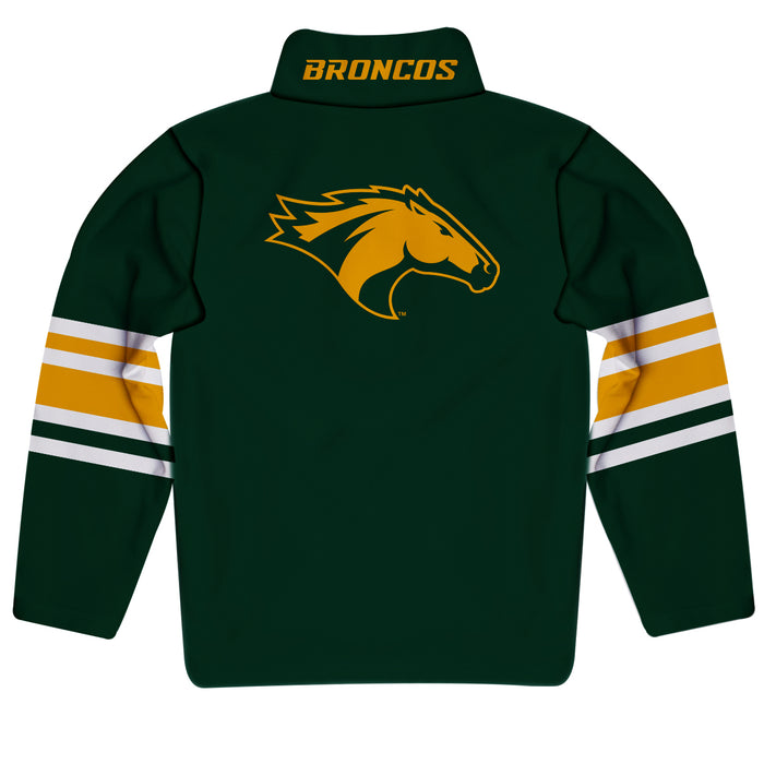 Cal Poly Pomona Broncos Vive La Fete Game Day Green Quarter Zip Pullover Stripes on Sleeves - Vive La Fête - Online Apparel Store