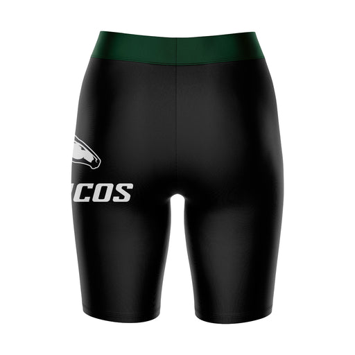 Cal Poly Pomona Broncos Vive La Fete Game Day Logo on Thigh and Waistband Black and Green Women Bike Short 9 Inseam - Vive La Fête - Online Apparel Store