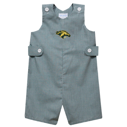 Cal Poly California State Polytechnic Pomona Broncos Embroidered Hunter Green Gingham Boys Jon Jon