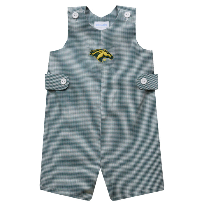 Cal Poly California State Polytechnic Pomona Broncos Embroidered Hunter Green Gingham Boys Jon Jon
