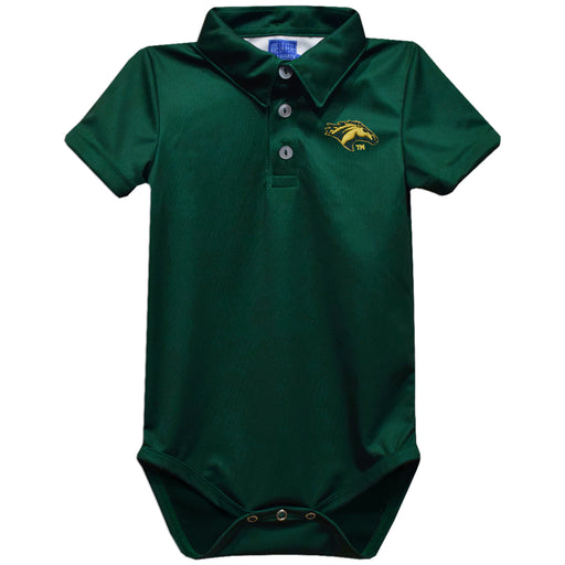 Cal Poly California State Polytechnic Pomona Broncos Embroidered Hunter Green Solid Knit Polo Onesie
