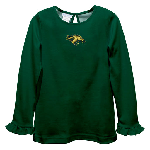 Cal Poly California State Polytechnic Pomona BroncosEmbroidered Hunter Green Knit Long Sleeve Girls Blouse