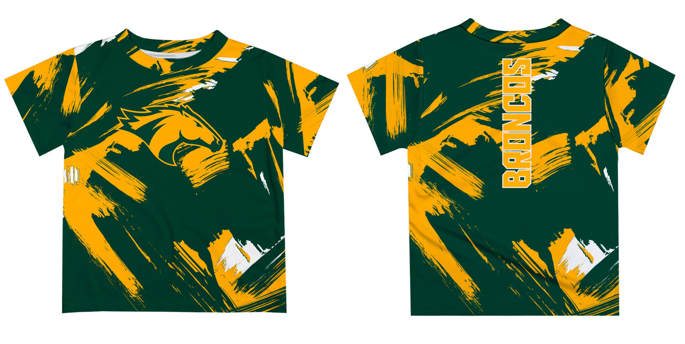 Cal Poly California State Polytechnic Pomona Broncos Vive La Fete Boys Game Day Green Short Sleeve Tee Paint Brush - Vive La Fête - Online Apparel Store