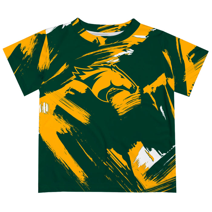Cal Poly California State Polytechnic Pomona Broncos Vive La Fete Boys Game Day Green Short Sleeve Tee Paint Brush