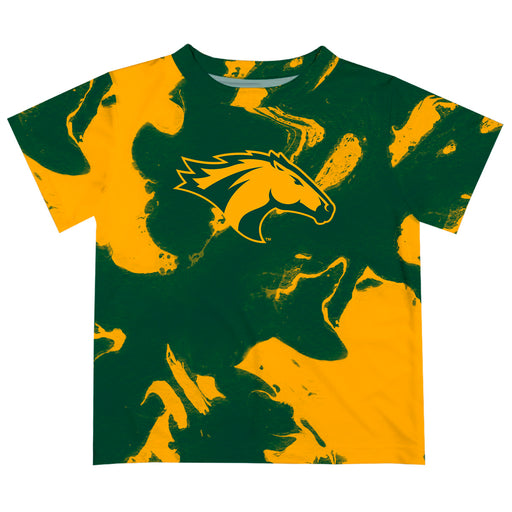 Cal Poly California State Polytechnic Pomona Broncos Vive La Fete Marble Boys Game Day Green Short Sleeve Tee