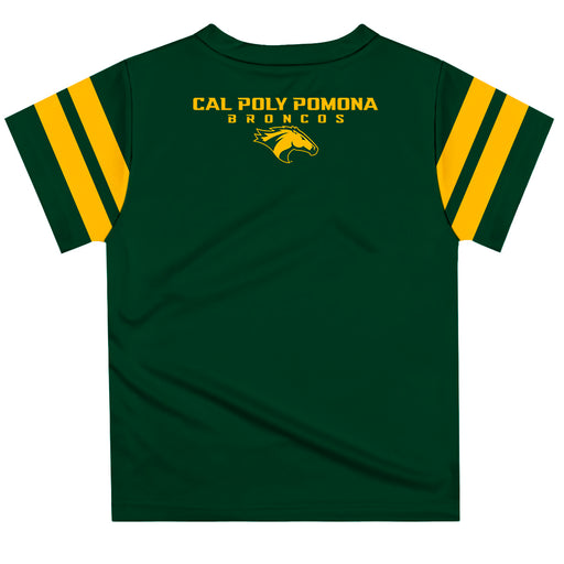 Cal Poly Pomona Broncos Vive La Fete Boys Game Day Green Short Sleeve Tee with Stripes on Sleeves - Vive La Fête - Online Apparel Store