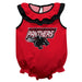Clark Atlanta University Panthers Red Sleeveless Ruffle Onesie Logo Bodysuit by Vive La Fete