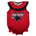 Clark Atlanta University Panthers Swirls Red Sleeveless Ruffle Onesie Logo Bodysuit