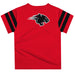 Clark Atlanta University Panthers Vive La Fete Boys Game Day Red Short Sleeve Tee with Stripes on Sleeves - Vive La Fête - Online Apparel Store