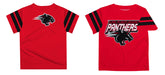Clark Atlanta University Panthers Vive La Fete Boys Game Day Red Short Sleeve Tee with Stripes on Sleeves - Vive La Fête - Online Apparel Store
