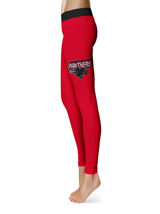 Clark Atlanta University Panthers Vive La Fete Collegiate Logo on Thigh Red Women Yoga Leggings 2.5 Waist Tights - Vive La Fête - Online Apparel Store