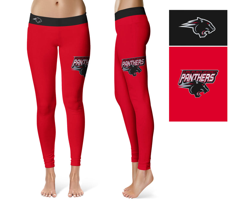 Clark Atlanta University Panthers Vive La Fete Collegiate Logo on Thigh Red Women Yoga Leggings 2.5 Waist Tights - Vive La Fête - Online Apparel Store