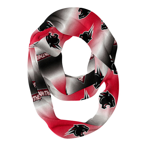 Clark Atlanta Panthers Vive La Fete All Over Logo Game Day Collegiate Women Ultra Soft Knit Infinity Scarf
