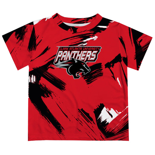 Clark Atlanta University Panthers Vive La Fete Boys Game Day Red Short Sleeve Tee Paint Brush