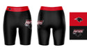 Clark Atlanta Panthers Vive La Fete Game Day Logo on Thigh and Waistband Black and Red Women Bike Short 9 Inseam - Vive La Fête - Online Apparel Store