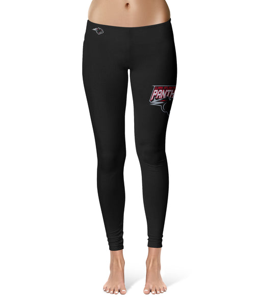 Clark Atlanta Panthers Vive La Fete Game Day Collegiate Large Logo on Thigh Women Black Yoga Leggings 2.5 Waist Tights