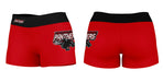 Clark Atlanta Panthers Vive La Fete Logo on Thigh & Waistband Red Black Women Yoga Booty Workout Shorts 3.75 Inseam - Vive La Fête - Online Apparel Store