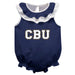 Cal Baptist Lancers CBU Blue Sleeveless Ruffle Onesie Logo Bodysuit by Vive La Fete