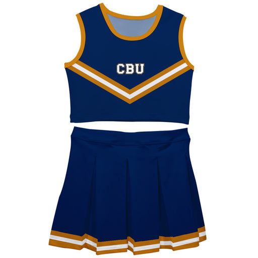 California Baptist Lancers CBU Vive La Fete Game Day Blue Sleeveless Cheerleader Set