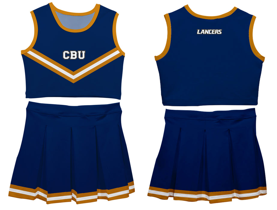 California Baptist Lancers CBU Vive La Fete Game Day Blue Sleeveless Cheerleader Set - Vive La Fête - Online Apparel Store