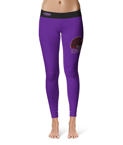 City College of New York CCNY Vive La Fete Game Day Collegiate Logo on Thigh Purple Women Yoga Leggings 2.5 Waist Tights