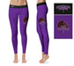 City College of New York CCNY Vive La Fete Game Day Collegiate Logo on Thigh Purple Women Yoga Leggings 2.5 Waist Tights - Vive La Fête - Online Apparel Store