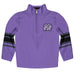 City College of New York Beavers Vive La Fete Game Day Purple Quarter Zip Pullover Stripes on Sleeves
