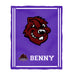 City College of New York Beavers Vive La Fete Kids Game Day Purple Plush Soft Minky Blanket 36 x 48 Mascot