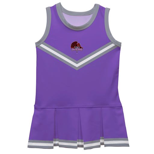 City College of New York Beavers Vive La Fete Game Day Purple Sleeveless Cheerleader Dress