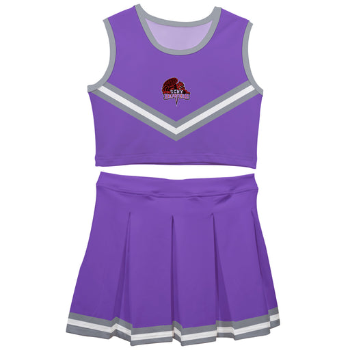 City College of New York Beavers Vive La Fete Game Day Purple Sleeveless Cheerleader Set