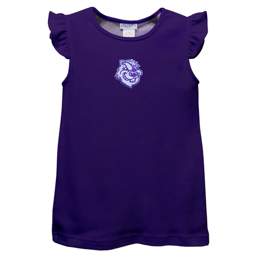 City College of New York Beavers Embroidered Purple Knit Angel Sleeve