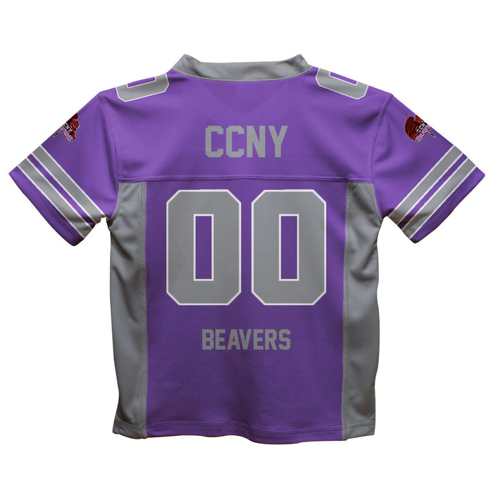 City College of New York Beavers Vive La Fete Game Day Purple Boys Fashion Football T-Shirt - Vive La Fête - Online Apparel Store