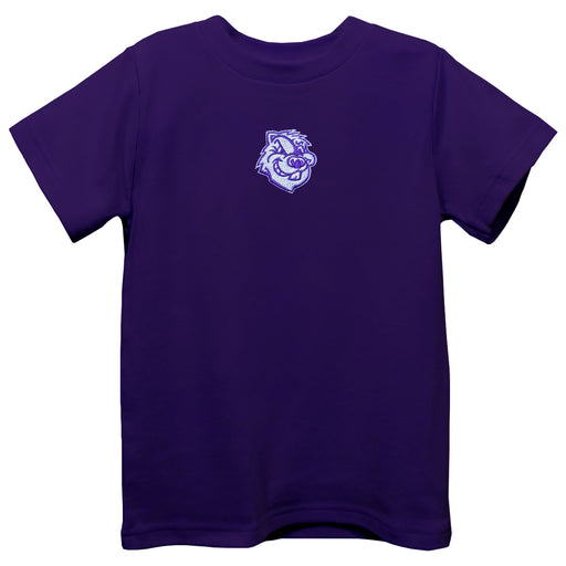 City College of New York Beavers Embroidered Purple knit Short Sleeve Boys Tee Shirt