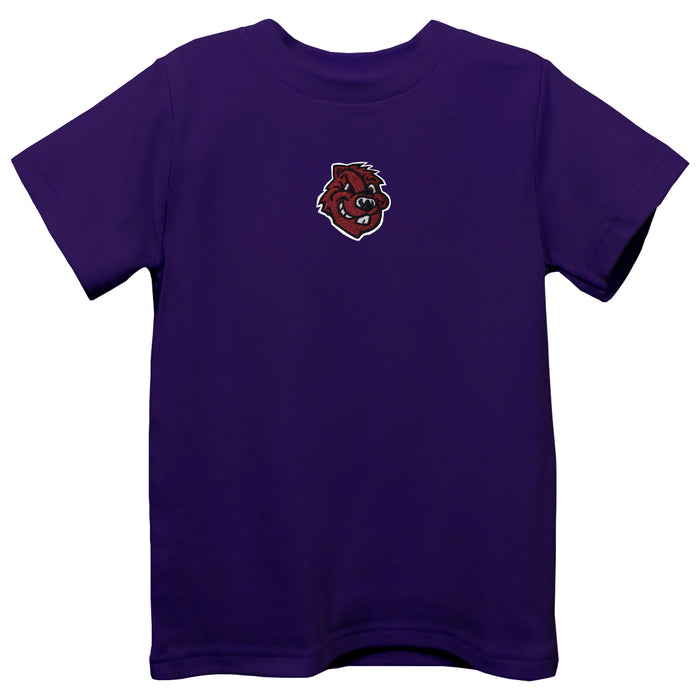 City College of New York Beavers Embroidered Purple knit Short Sleeve Boys Tee Shirt