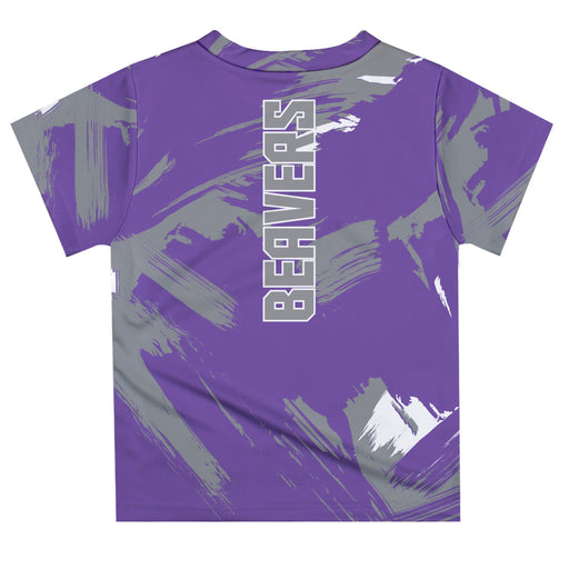 City College of New York Beavers Vive La Fete Boys Game Day Purple Short Sleeve Tee Paint Brush - Vive La Fête - Online Apparel Store