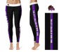 City College of New York CCNY Beavers Vive La Fete Collegiate Purple Stripes Women Black Yoga Leggings 2 Waist Tights - Vive La Fête - Online Apparel Store