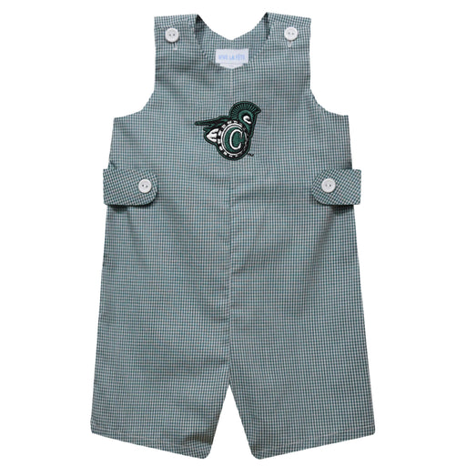 Castleton University Spartans Embroidered Hunter Green Gingham Boys Jon Jon