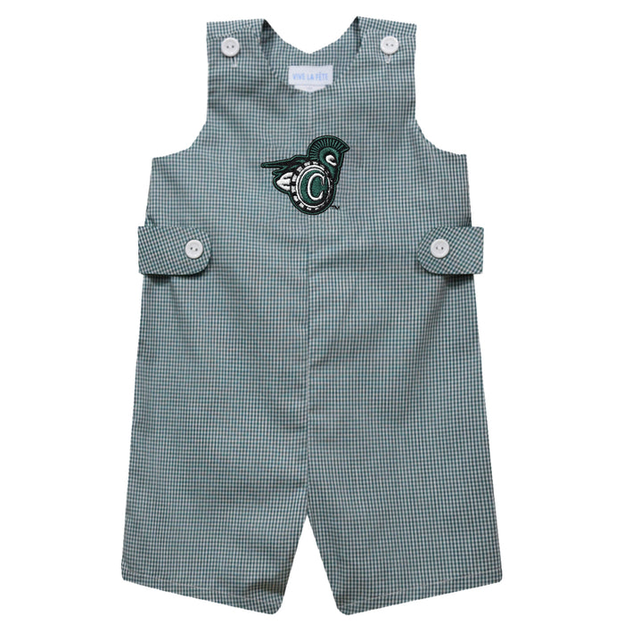 Castleton University Spartans Embroidered Hunter Green Gingham Boys Jon Jon