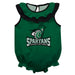 Castleton University Spartans Green Sleeveless Ruffle Onesie Logo Bodysuit
