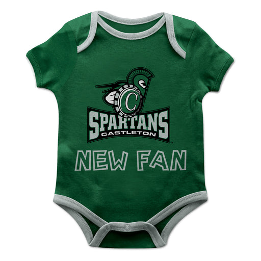 Castleton University Spartans Vive La Fete Infant Game Day Green Short Sleeve Onesie New Fan Logo and Mascot Bodysuit